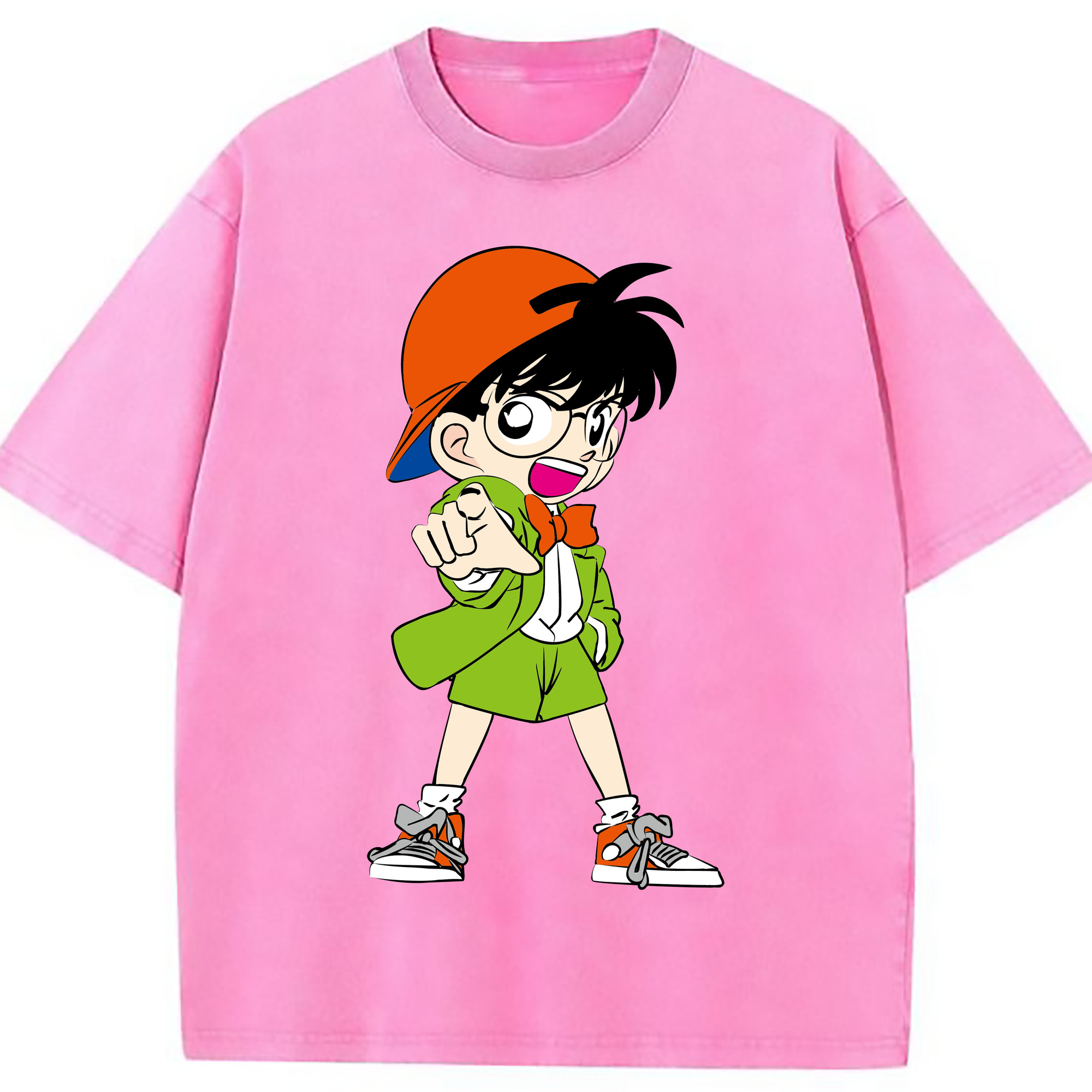 （画像用） 名探偵コナン 江戸川 コナン Detective Conan Conan Edogawa 綿100% ヴィンテージ風 半袖Tシャツ（フロントプリント）